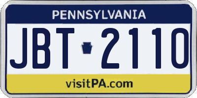 PA license plate JBT2110