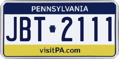 PA license plate JBT2111