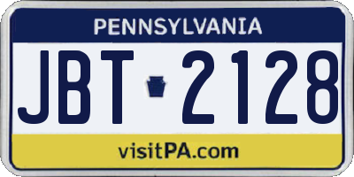 PA license plate JBT2128