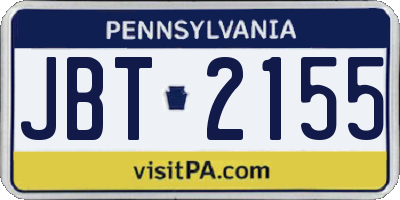 PA license plate JBT2155