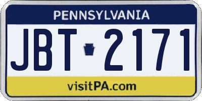 PA license plate JBT2171