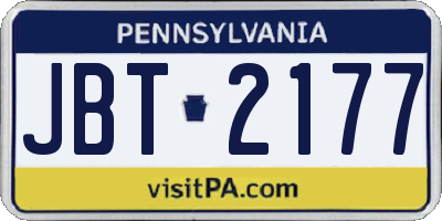 PA license plate JBT2177