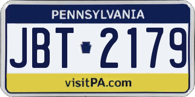 PA license plate JBT2179