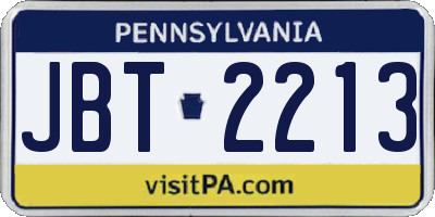 PA license plate JBT2213