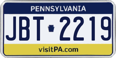 PA license plate JBT2219
