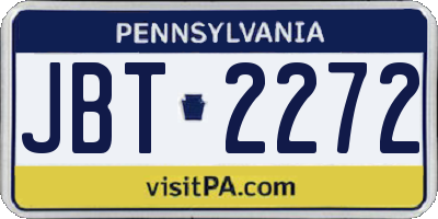 PA license plate JBT2272