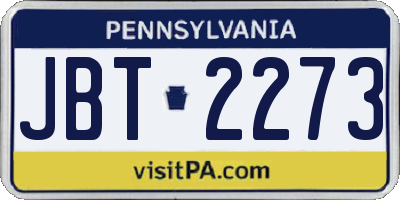 PA license plate JBT2273