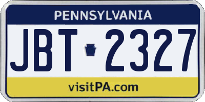 PA license plate JBT2327