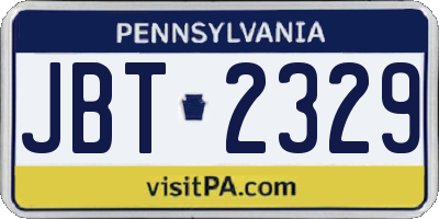 PA license plate JBT2329
