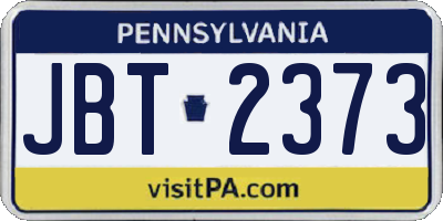 PA license plate JBT2373