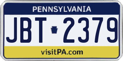 PA license plate JBT2379