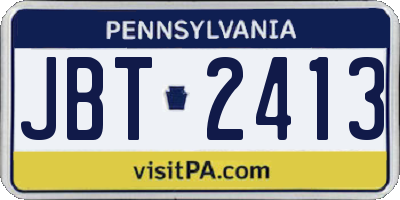 PA license plate JBT2413