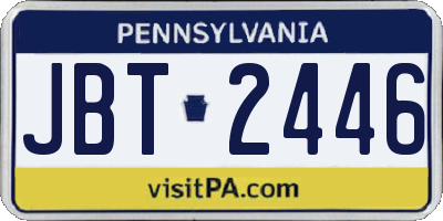 PA license plate JBT2446