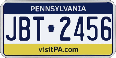 PA license plate JBT2456