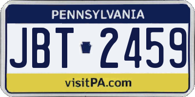 PA license plate JBT2459