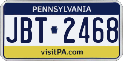 PA license plate JBT2468