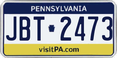 PA license plate JBT2473