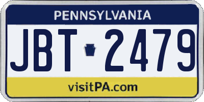 PA license plate JBT2479