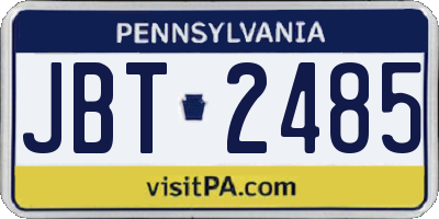 PA license plate JBT2485