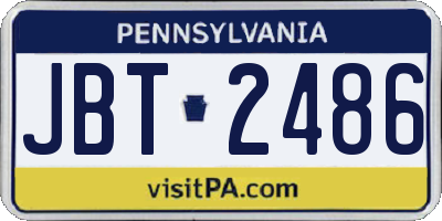 PA license plate JBT2486