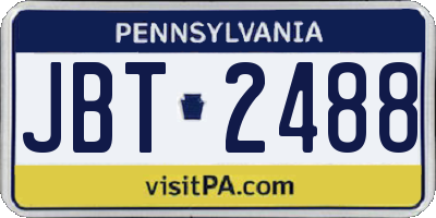 PA license plate JBT2488