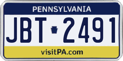 PA license plate JBT2491