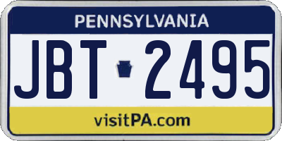 PA license plate JBT2495