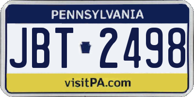 PA license plate JBT2498