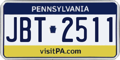PA license plate JBT2511