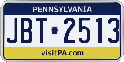 PA license plate JBT2513