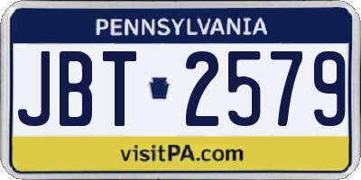 PA license plate JBT2579