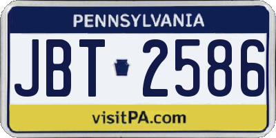 PA license plate JBT2586