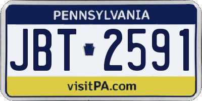 PA license plate JBT2591