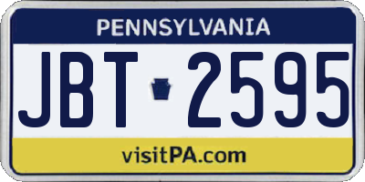 PA license plate JBT2595