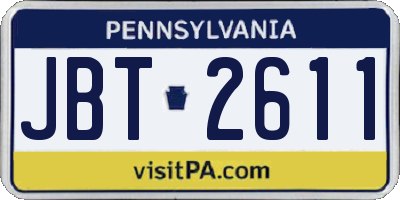 PA license plate JBT2611