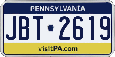 PA license plate JBT2619