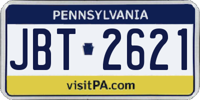 PA license plate JBT2621
