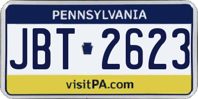 PA license plate JBT2623