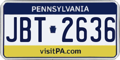 PA license plate JBT2636