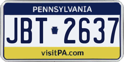 PA license plate JBT2637