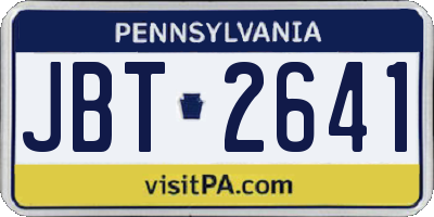 PA license plate JBT2641