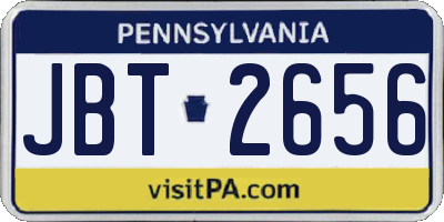 PA license plate JBT2656