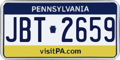PA license plate JBT2659