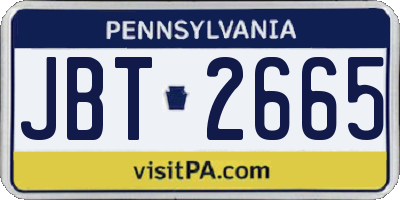 PA license plate JBT2665
