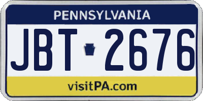 PA license plate JBT2676