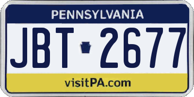 PA license plate JBT2677