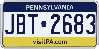 PA license plate JBT2683