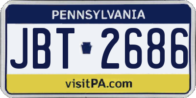 PA license plate JBT2686