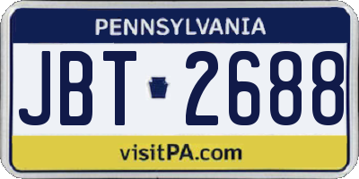 PA license plate JBT2688