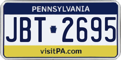 PA license plate JBT2695